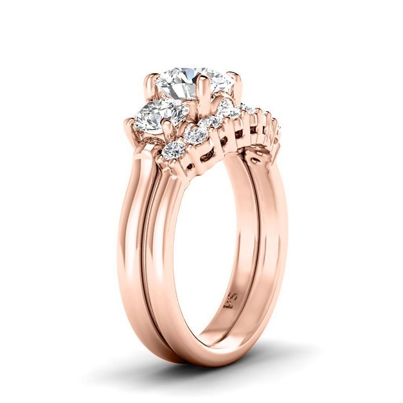 1.95-4.45 CT Round Cut Lab Grown Diamonds - Bridal Set - Primestyle.com