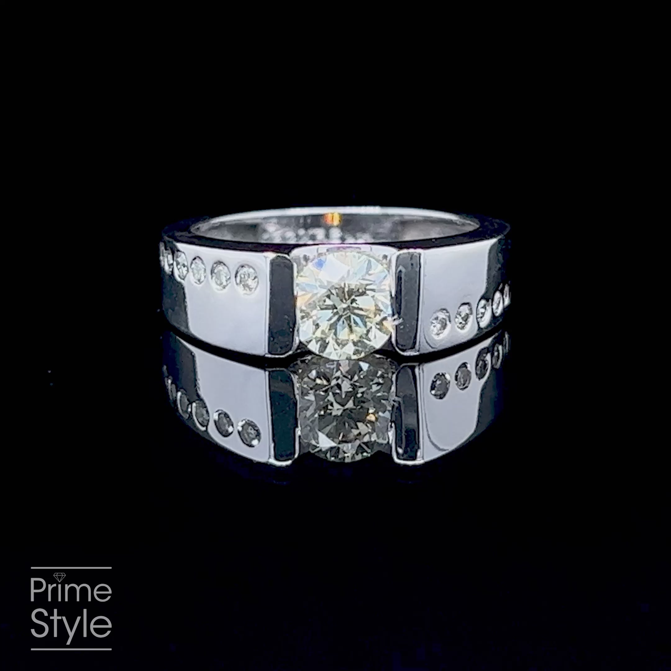 Certified 1.00 CT Round Cut Diamond Engagement Ring in 14 KT White Gold