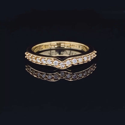 Delightful 0.35 CT Round Cut Diamond Wedding Ring in 18 KT Yellow Gold