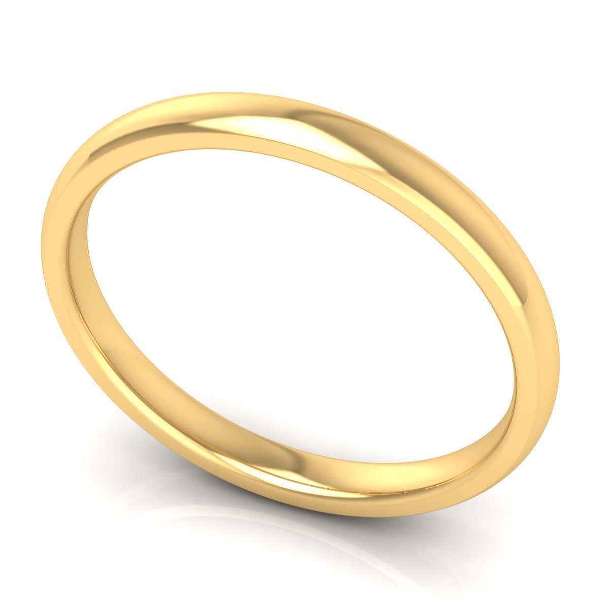 2.0 mm Comfort Fit Plain Wedding Band in 14KT, 18KT & Platinum - Primestyle.com