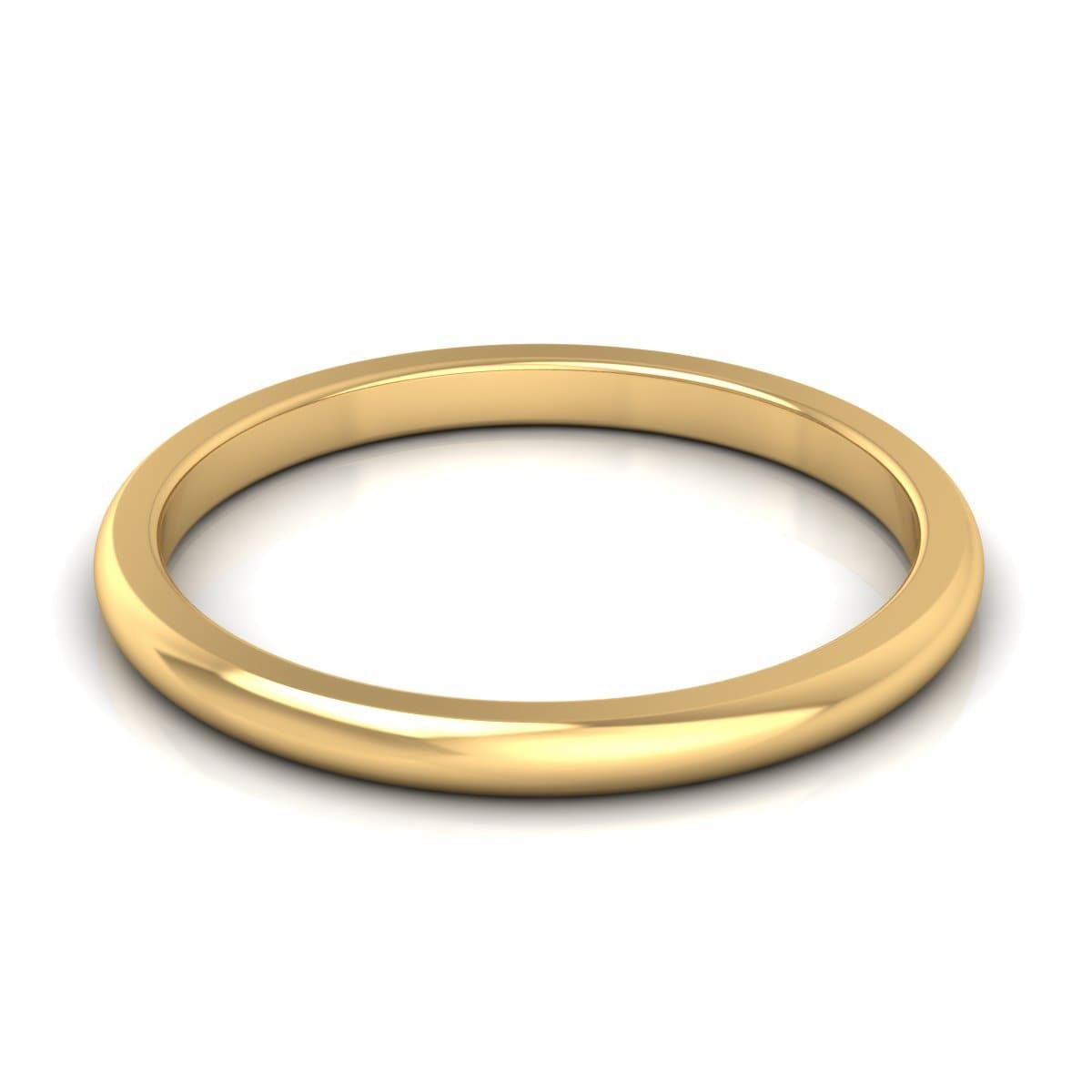 2.0 mm Plain Wedding Band in 14KT, 18KT & Platinum - Primestyle.com