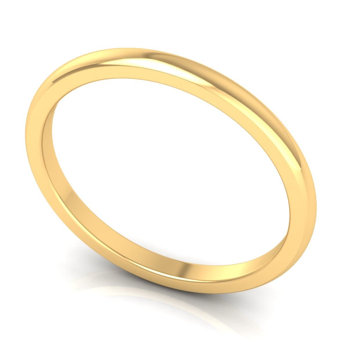 2.0 mm Plain Wedding Band in 14KT, 18KT & Platinum