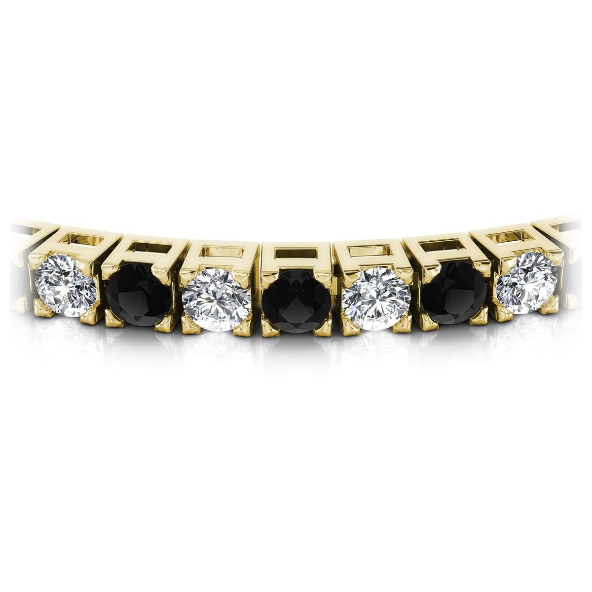 2.00-10.50 CT Round Cut Black Diamonds & Diamonds - Tennis Bracelet - Primestyle.com