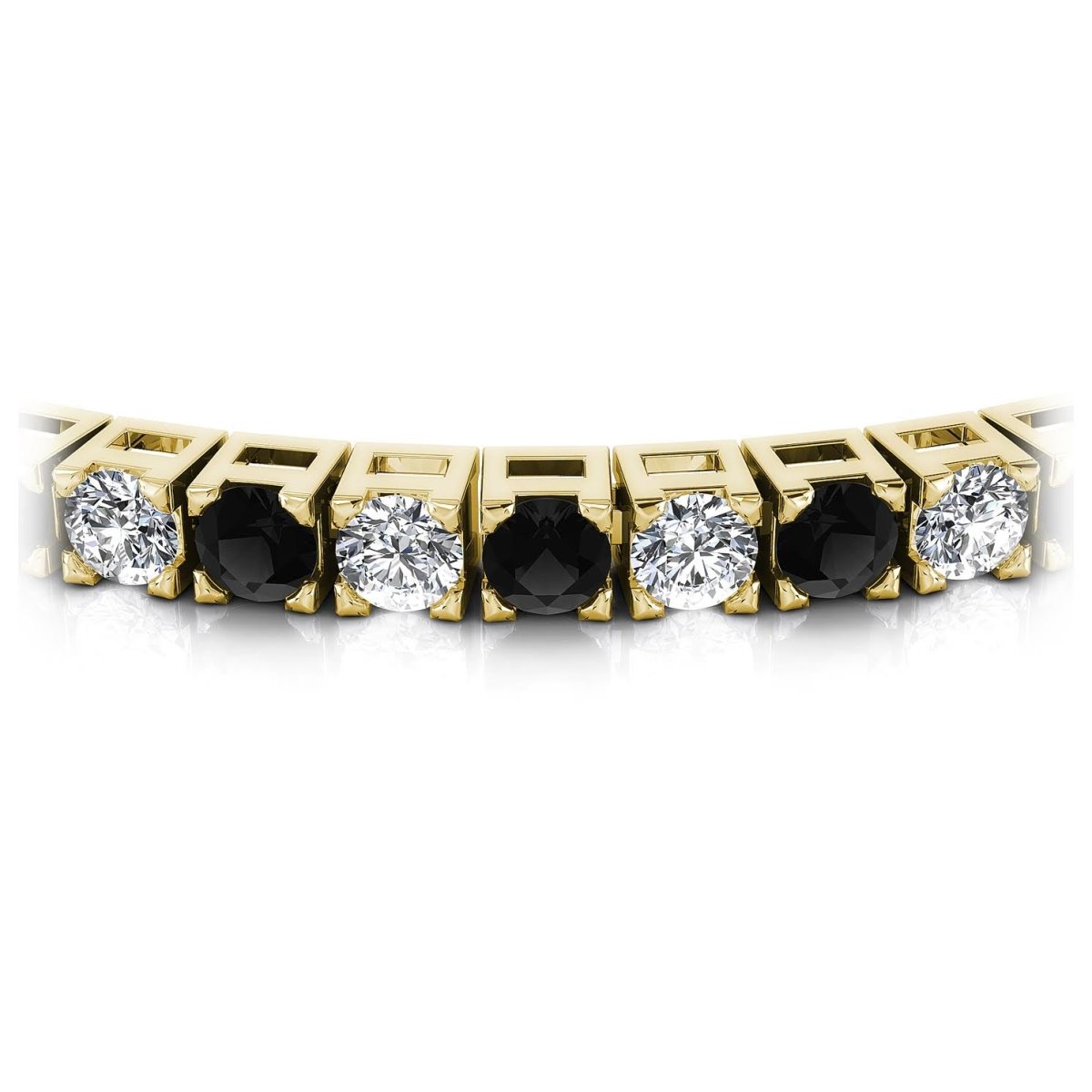 2.00-10.50 CT Round Cut Black Diamonds &amp; Diamonds - Tennis Bracelet - Primestyle.com