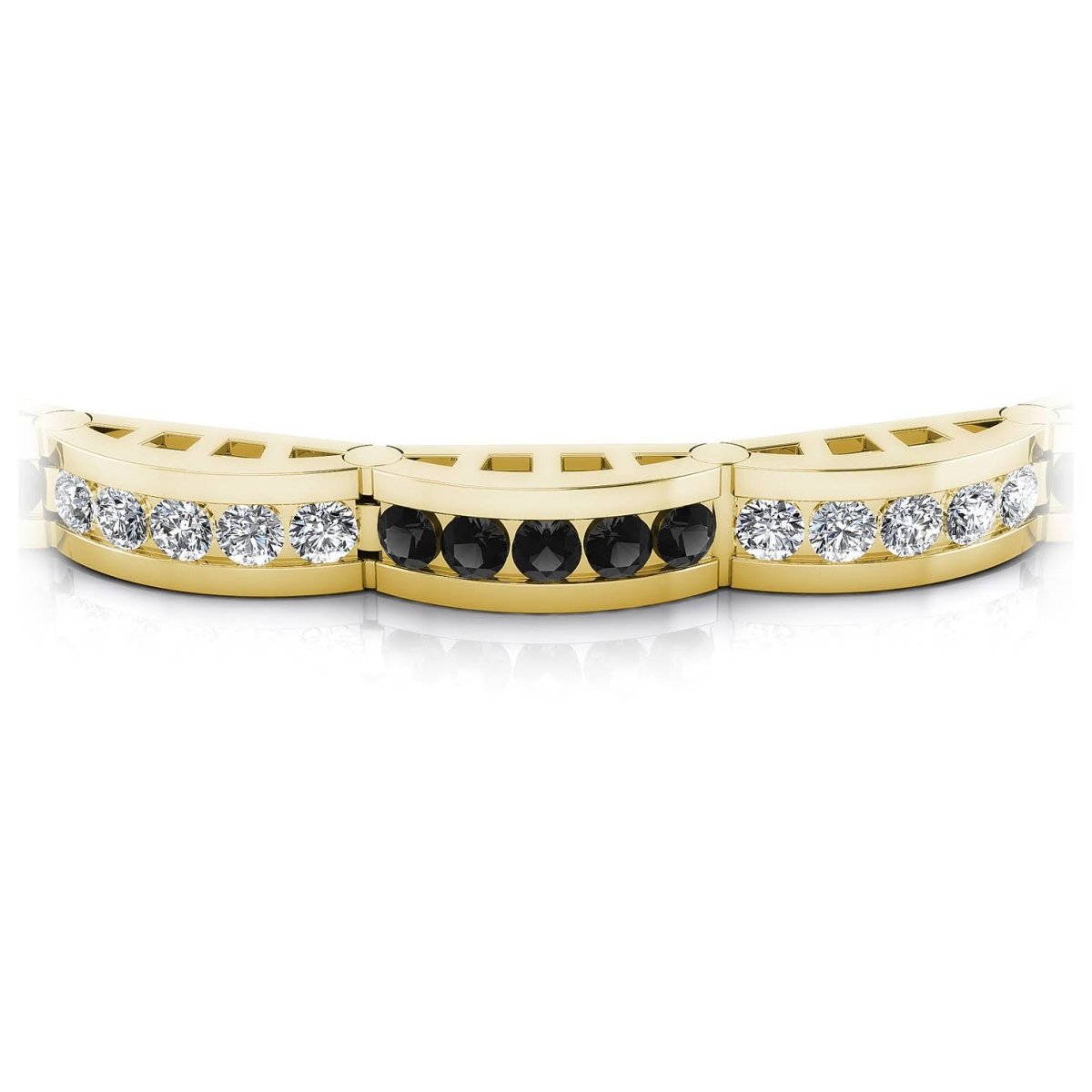 2.00-2.00 CT Round Cut Black Diamonds & Diamonds - Diamond Bracelet - Primestyle.com