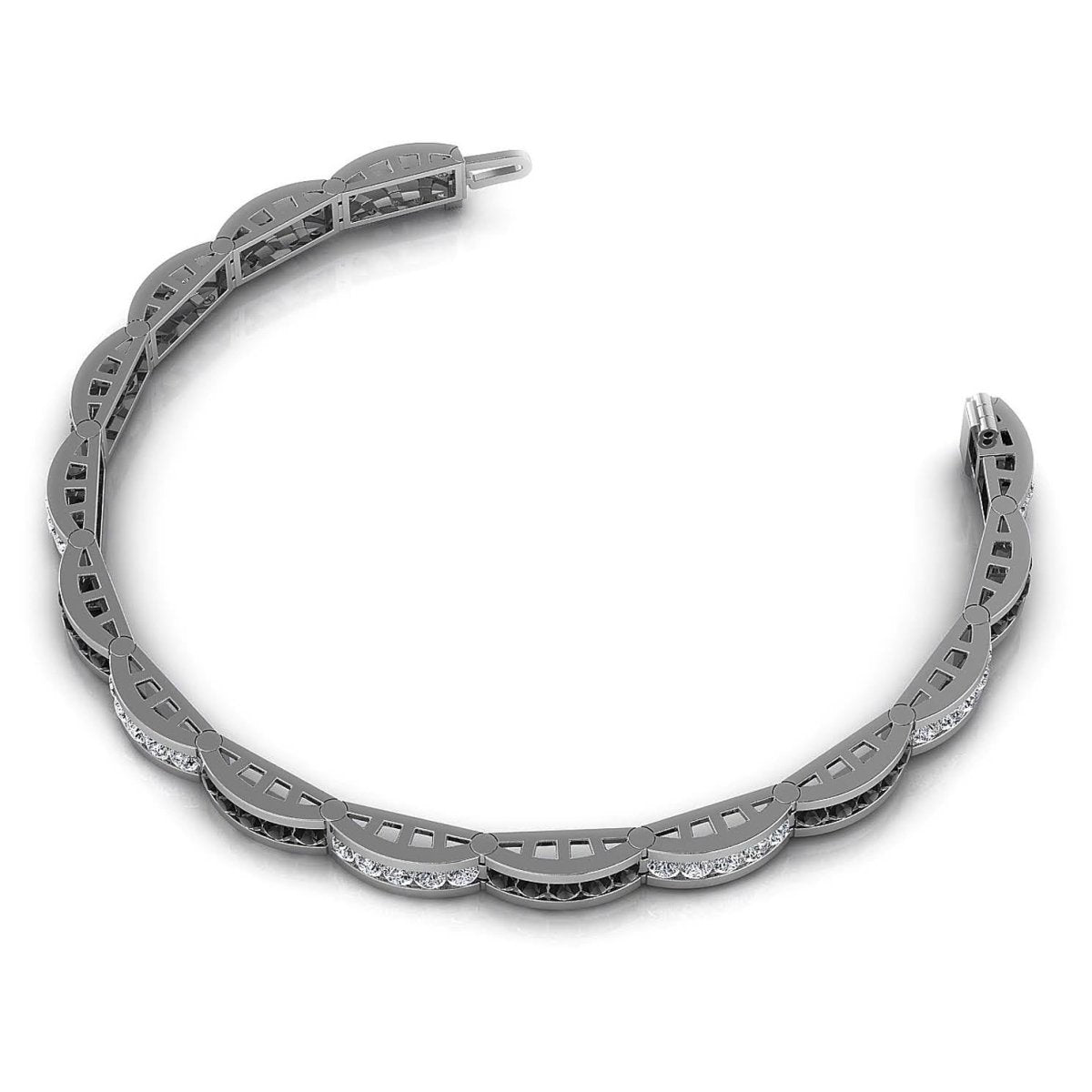2.00-2.00 CT Round Cut Black Diamonds & Diamonds - Diamond Bracelet - Primestyle.com