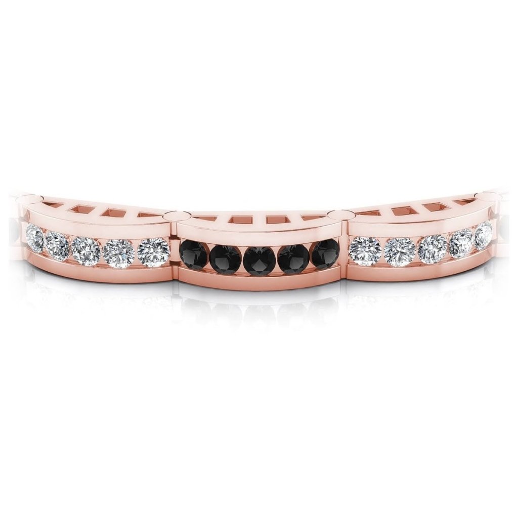 2.00 - 2.00 CT Round Cut Black Diamonds & Diamonds - Diamond Bracelet - Primestyle.com