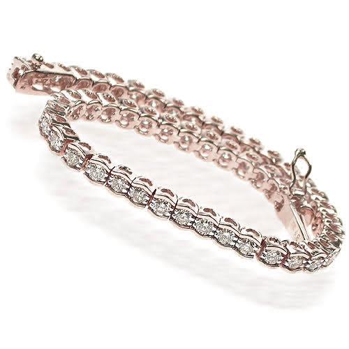 2.00-3.00 CT Round Cut Diamonds - Tennis Bracelet