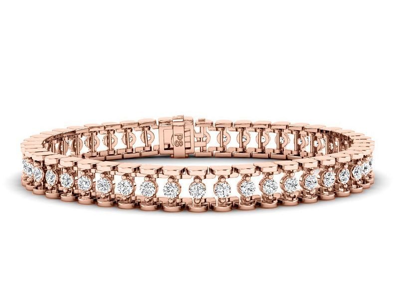 2.00 - 4.00 CT Round Cut Lab Grown Diamonds - Diamond Bracelet - Primestyle.com