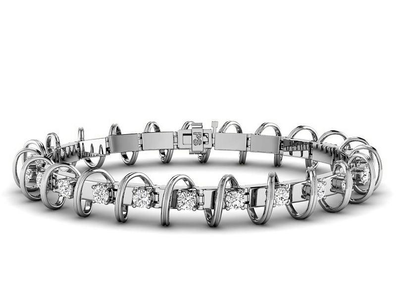 2.00-4.00 CT Round Cut Lab Grown Diamonds - Tennis Bracelet - Primestyle.com