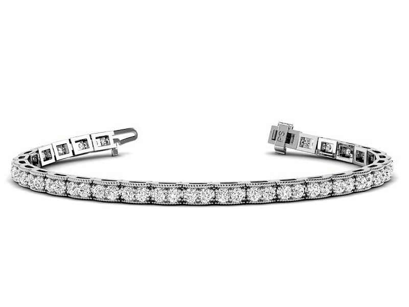 2.00-4.50 CT Round Cut Lab Grown Diamonds - Diamond Bracelet - Primestyle.com