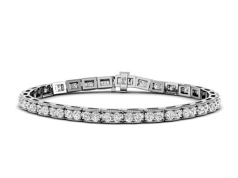 2.00-4.50 CT Round Cut Lab Grown Diamonds - Diamond Bracelet - Primestyle.com