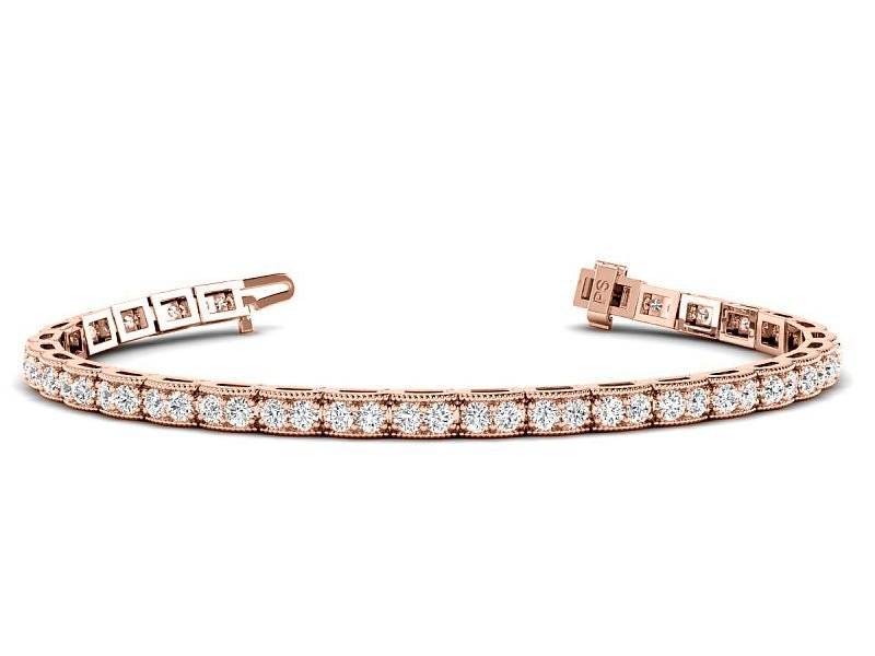 2.00 - 4.50 CT Round Cut Lab Grown Diamonds - Diamond Bracelet - Primestyle.com