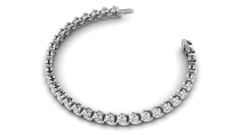 2.00-5.00 CT Round Cut Diamonds - Tennis Bracelet