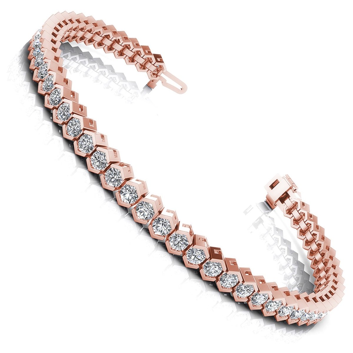 2.00-6.00 CT Round Cut Diamonds - Tennis Bracelet