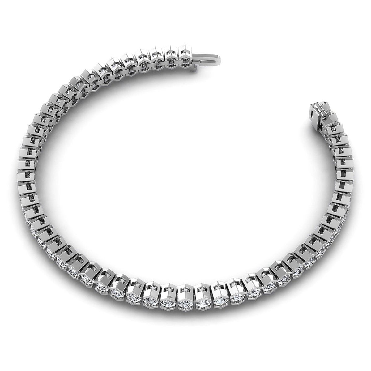 2.00-6.00 CT Round Cut Diamonds - Tennis Bracelet
