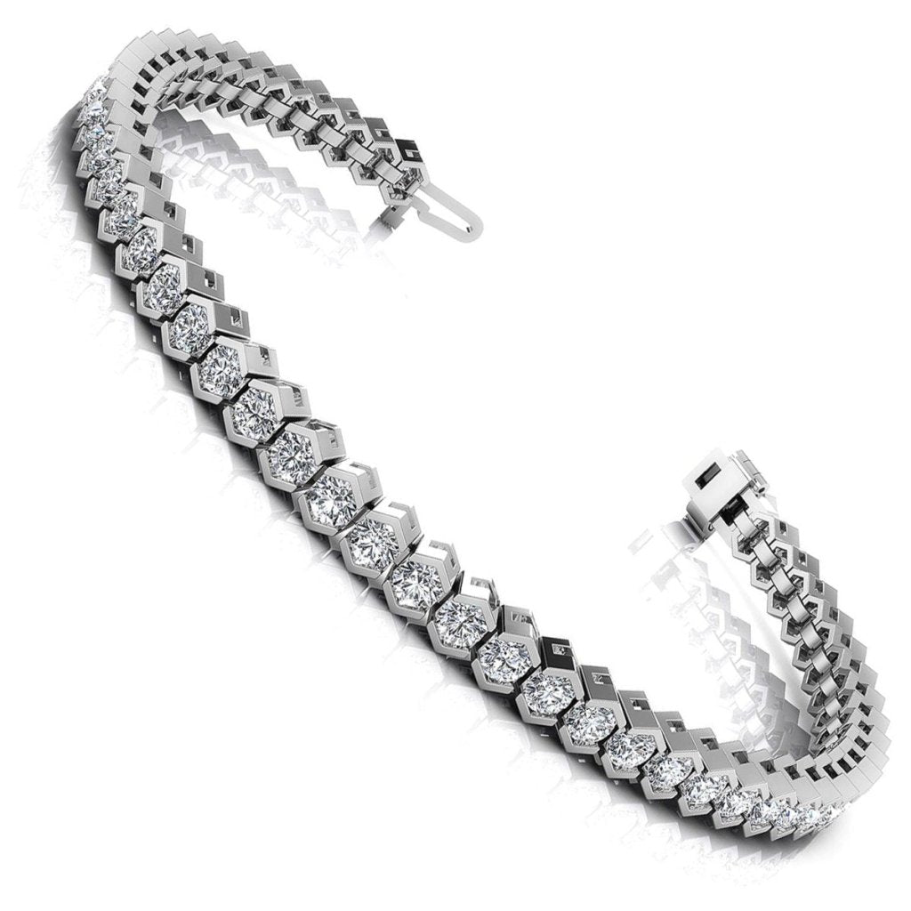 2.00-6.00 CT Round Cut Diamonds - Tennis Bracelet