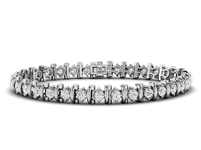 2.00-6.00 CT Round Cut Diamonds - Tennis Bracelet