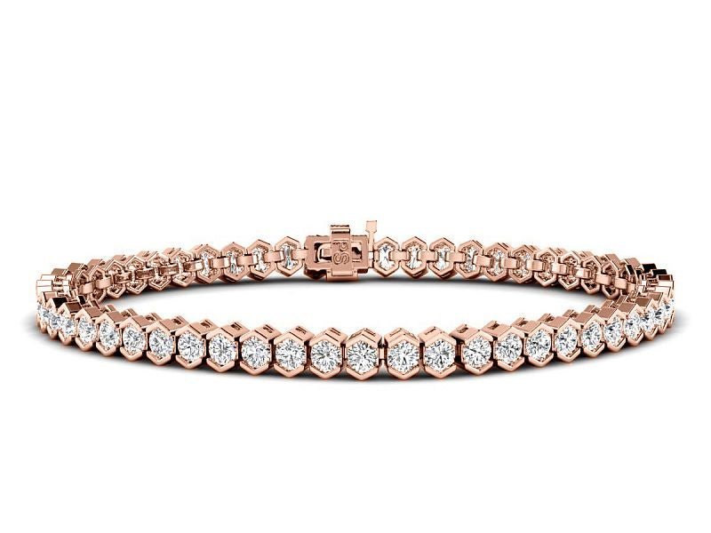 2.00 - 6.00 CT Round Cut Lab Grown Diamonds - Tennis Bracelet - Primestyle.com