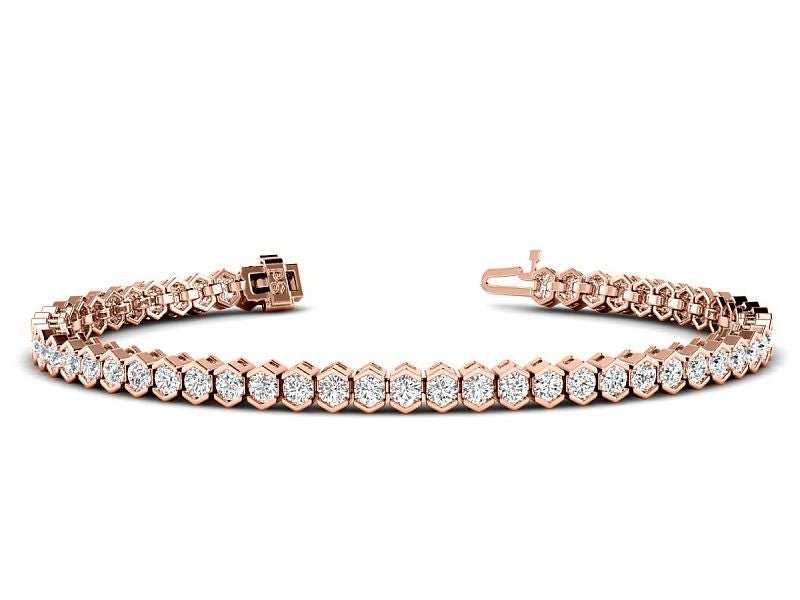 2.00 - 6.00 CT Round Cut Lab Grown Diamonds - Tennis Bracelet - Primestyle.com