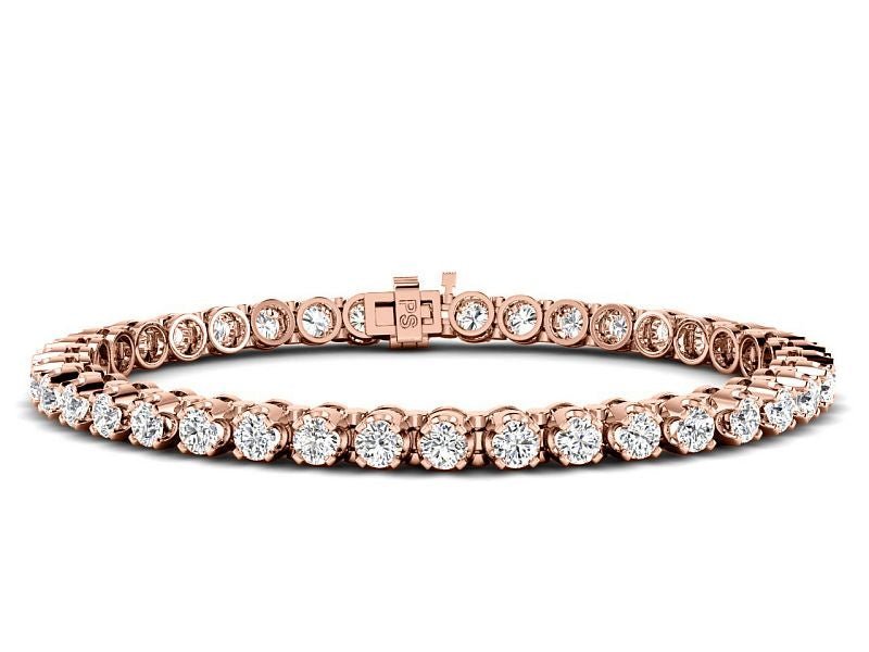 2.00-6.00 CT Round Cut Diamonds - Tennis Bracelet