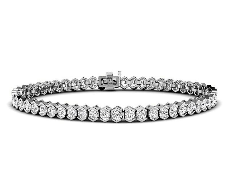 2.00-6.00 CT Round Cut Diamonds - Tennis Bracelet
