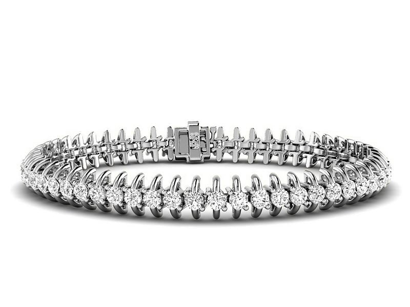 2.00-7.00 CT Round Cut Diamonds - Tennis Bracelet