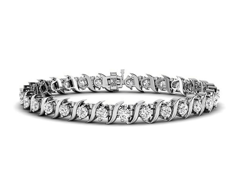2.00-9.00 CT Round Cut Diamonds - Tennis Bracelet