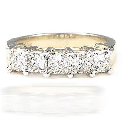 2.00 CT Princess Cut Natural Diamonds - Wedding Band