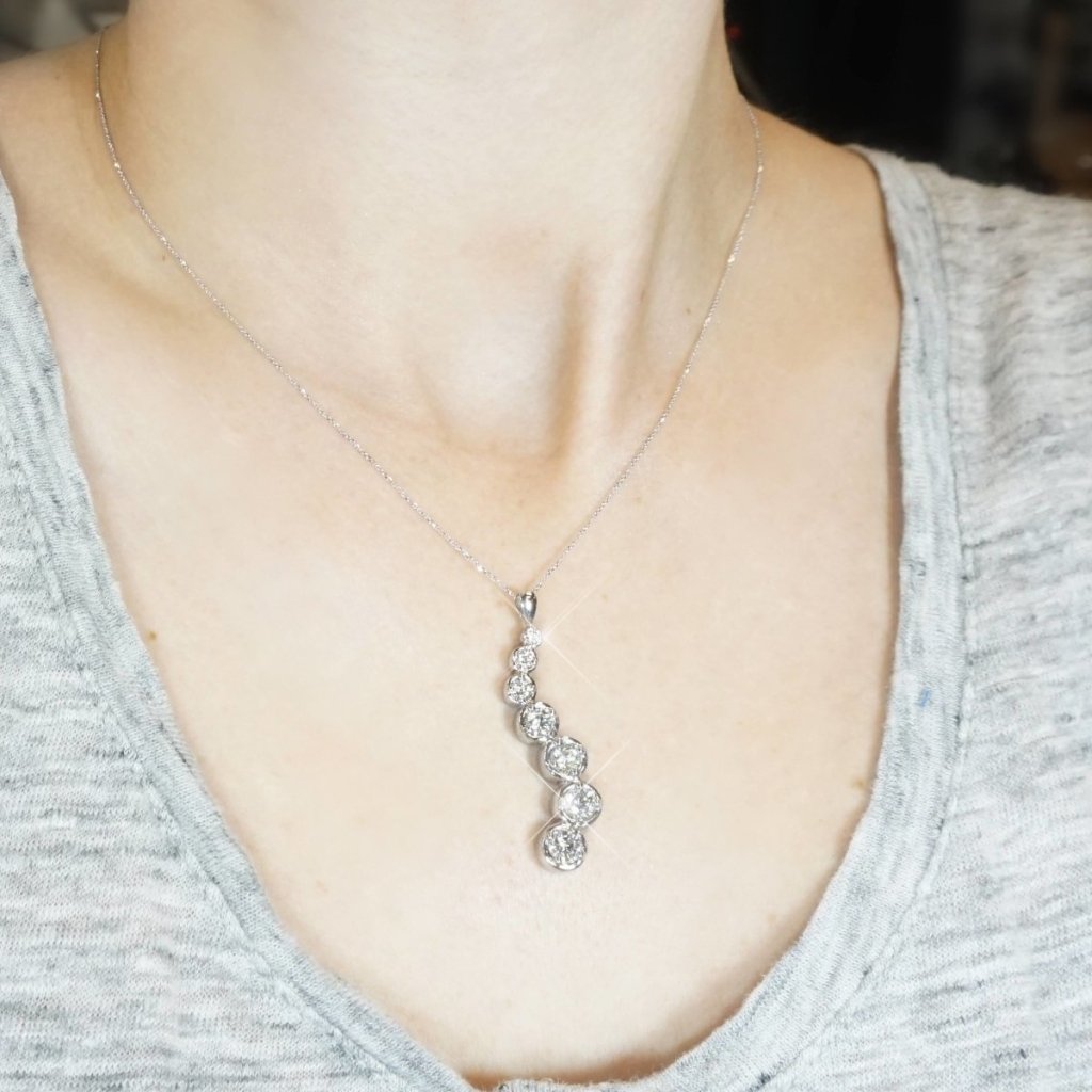 2.00 CT Round Cut Natural Diamonds - Journey Pendants - Primestyle.com