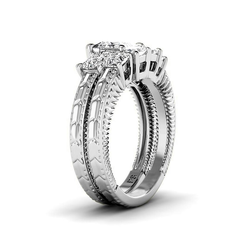 2.05 - 7.55 CT Princess Cut Diamonds - Bridal Set - Primestyle.com