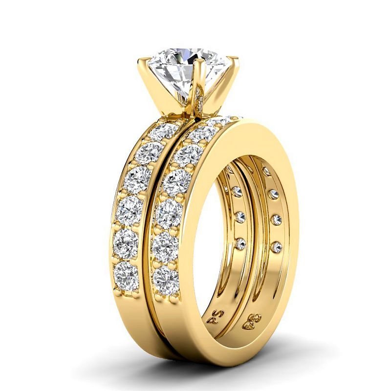 2.10-7.60 CT Round Cut Diamonds - Bridal Set