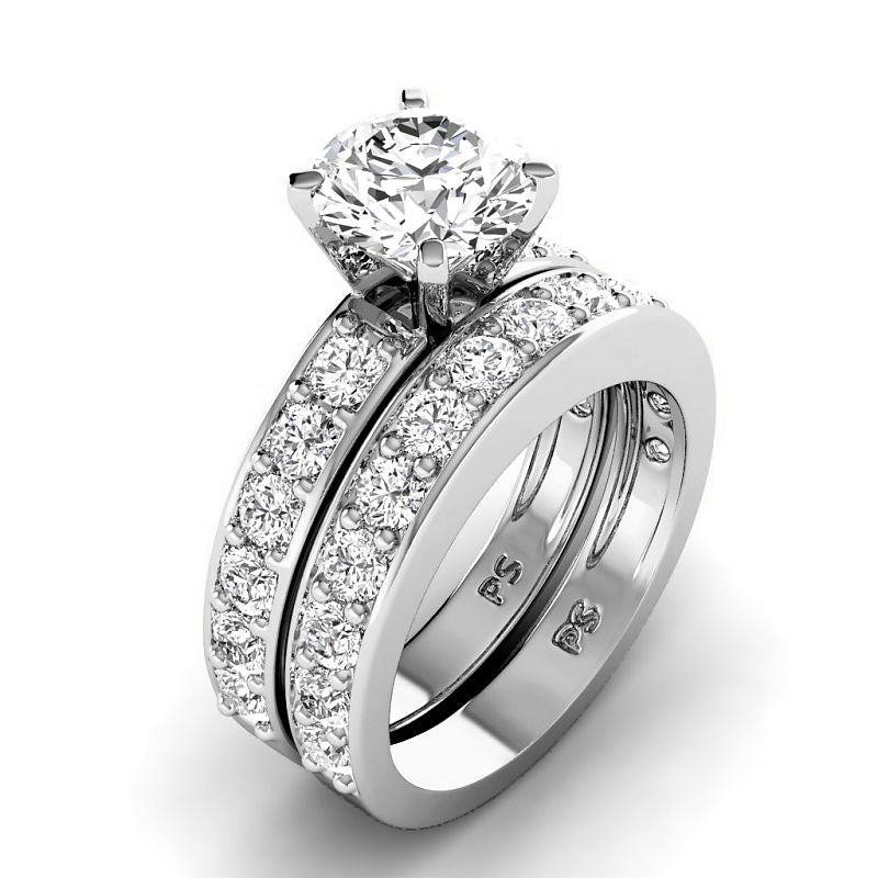 2.10-7.60 CT Round Cut Diamonds - Bridal Set