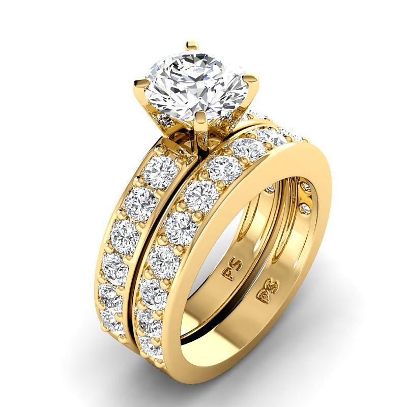2.10 - 7.60 CT Round Cut Diamonds - Bridal Set - Primestyle.com