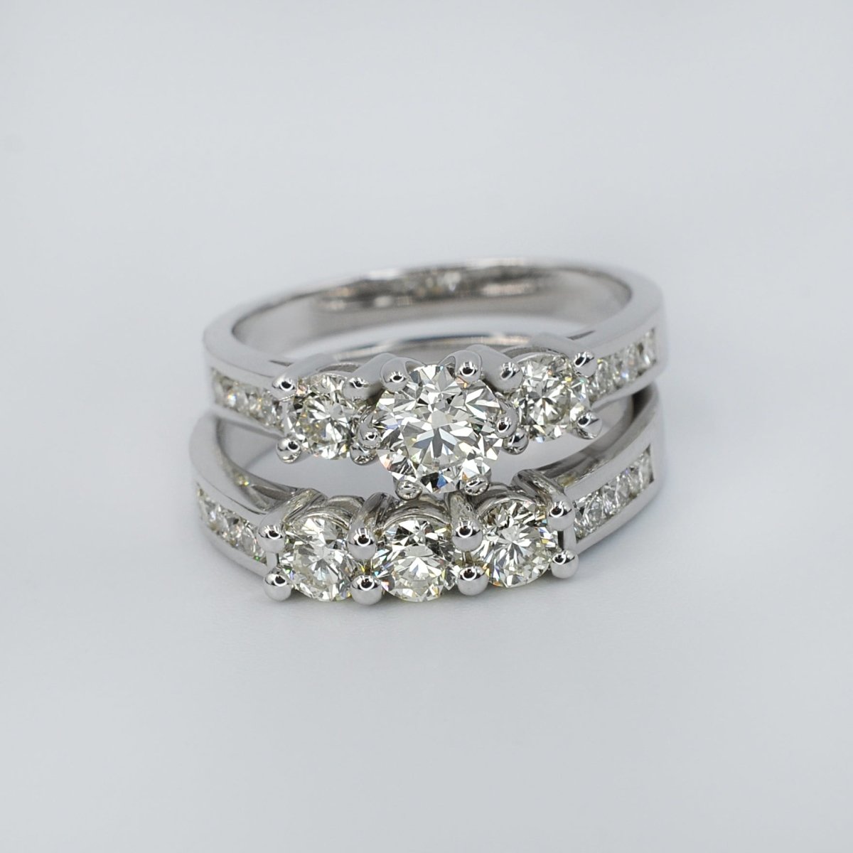 2.15-3.30 CT Round & Princess Cut Diamonds - Bridal Set - Primestyle.com