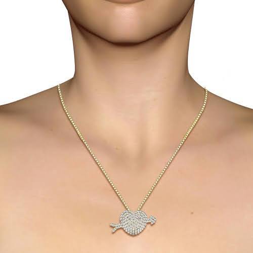 2.20 CT Round Cut Diamonds - Heart Pendant - Primestyle.com