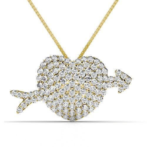 2.20 CT Round Cut Diamonds - Heart Pendant - Primestyle.com