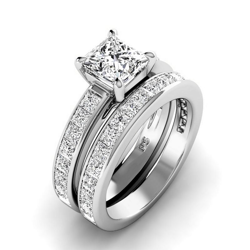 2.25-7.75 CT Princess Cut Diamonds - Bridal Set