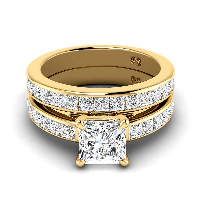 2.25-7.75 CT Princess Cut Diamonds - Bridal Set