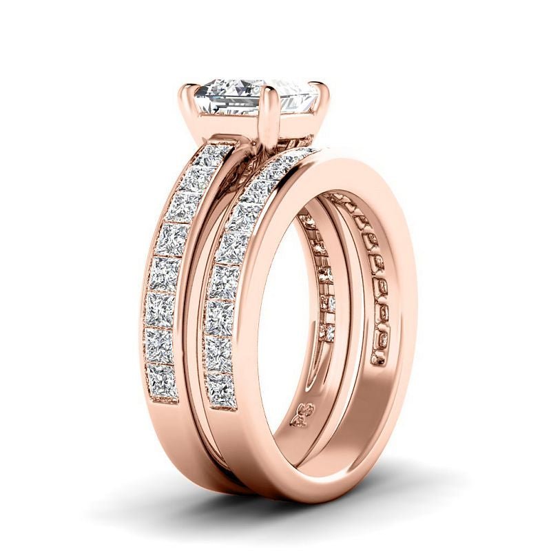 2.25 - 7.75 CT Princess Cut Diamonds - Bridal Set - Primestyle.com