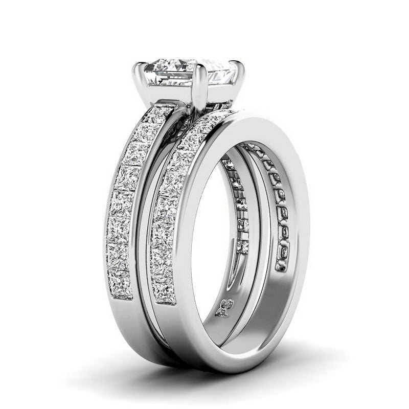 2.25-7.75 CT Princess Cut Diamonds - Bridal Set