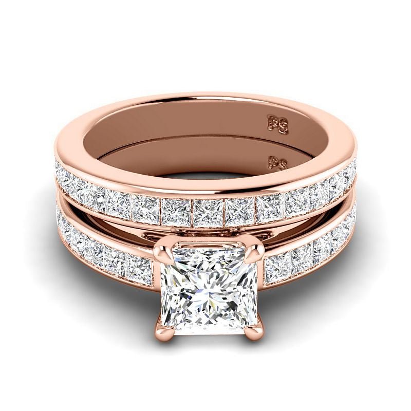 2.25 - 7.75 CT Princess Cut Diamonds - Bridal Set - Primestyle.com