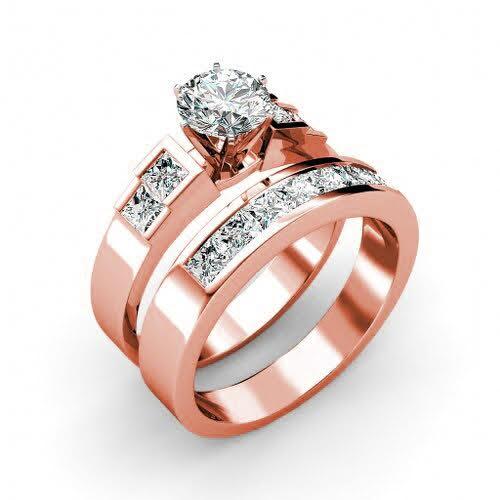 2.35-3.50 CT Princess & Round Cut Diamonds - Bridal Set - Primestyle.com