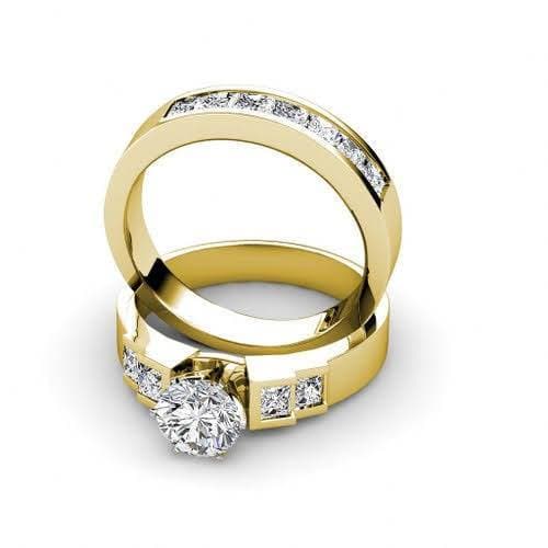2.35-3.50 CT Princess & Round Cut Diamonds - Bridal Set - Primestyle.com