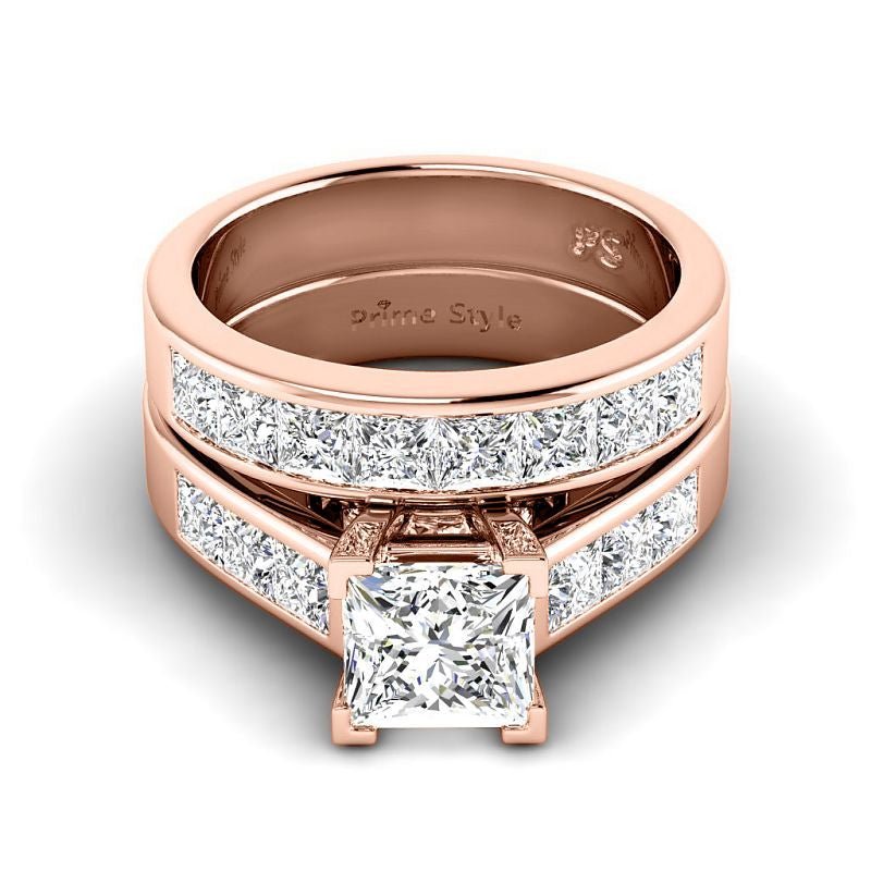2.35 - 7.85 CT Princess Cut Diamonds - Bridal Set - Primestyle.com