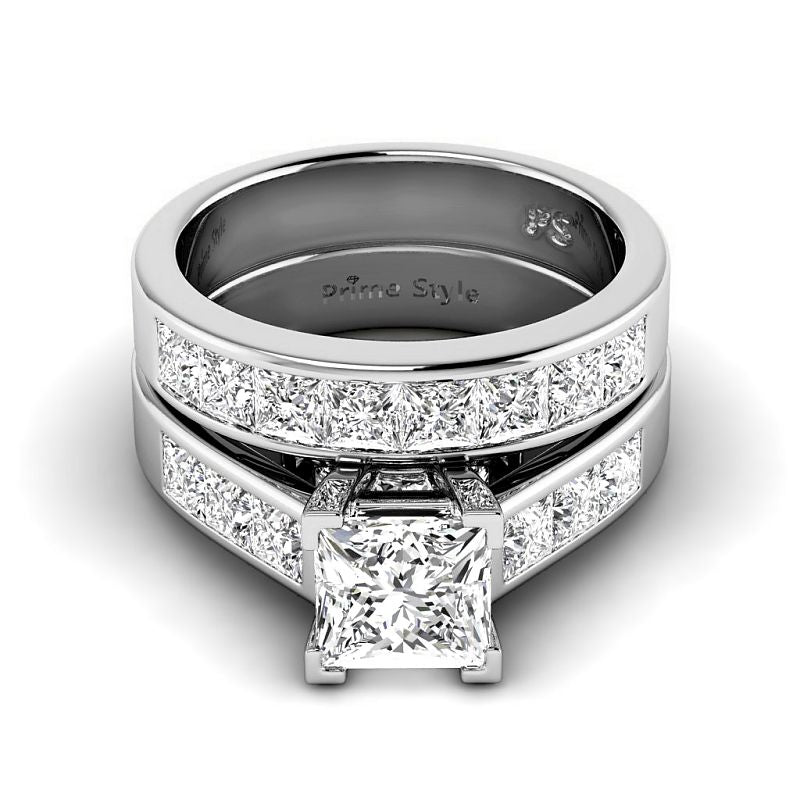 2.35-7.85 CT Princess Cut Diamonds - Bridal Set