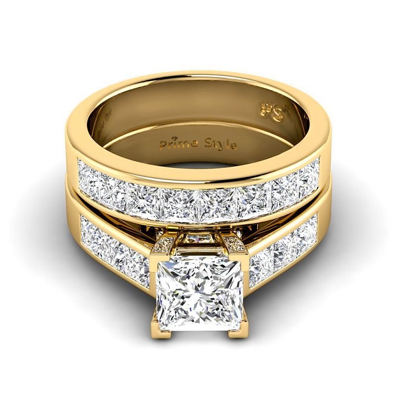 2.35-7.85 CT Princess Cut Diamonds - Bridal Set