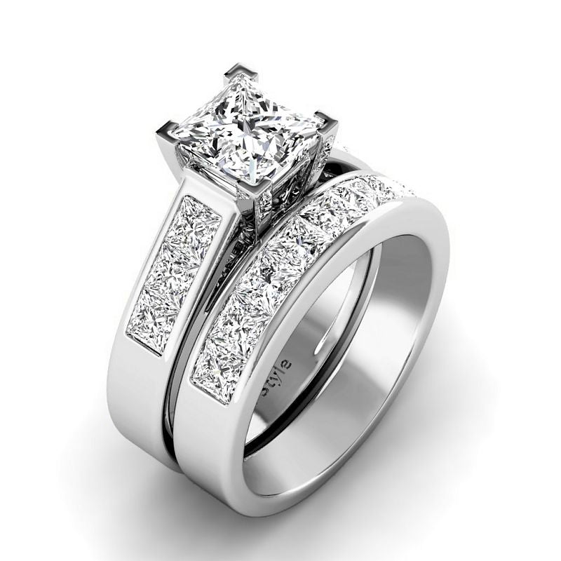 2.35-7.85 CT Princess Cut Diamonds - Bridal Set