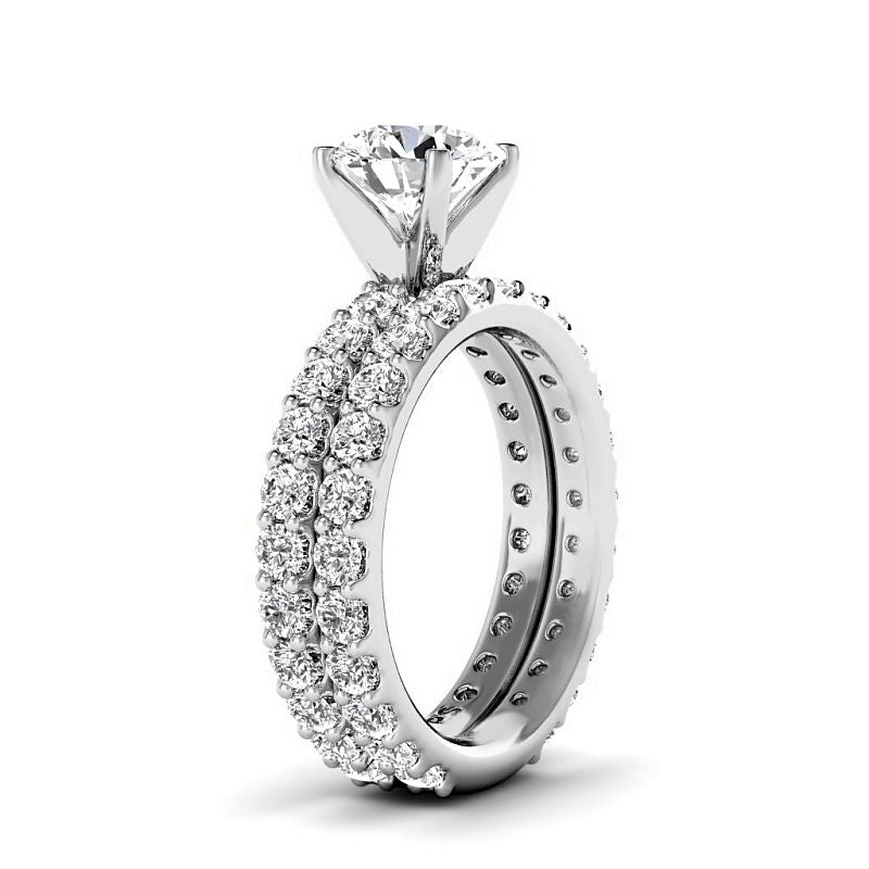 2.40-7.90 CT Round Cut Diamonds - Bridal Set