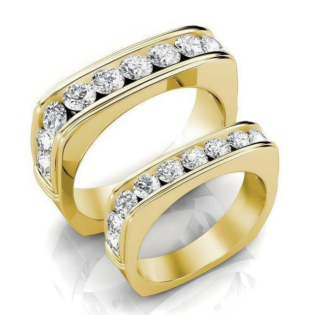 2.40 CT Round Cut Natural Diamonds - Wedding Sets